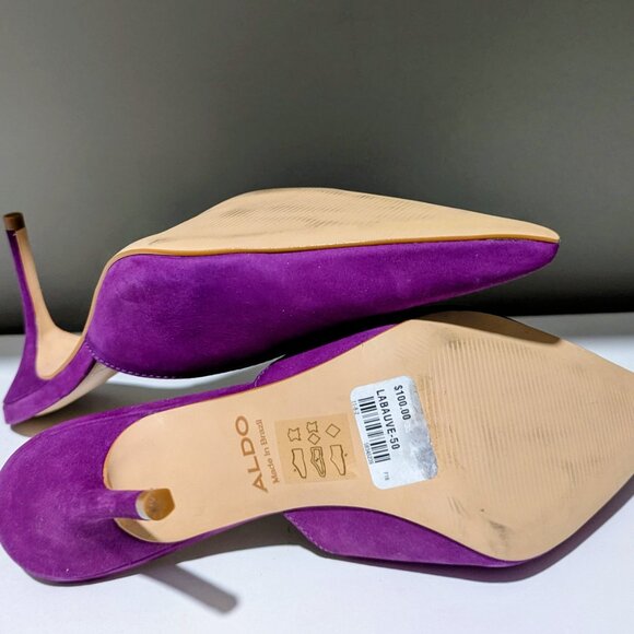 ALDO “LABAUVE-50” Heels – Purple Suede Pointed Mules - Picture 2 of 4